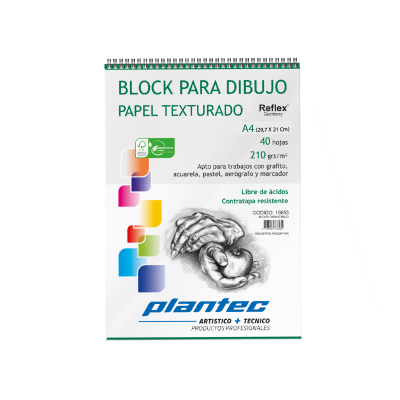 Block Anillado Papel Blanco Texturado 40 Hjs 210 Grs A4