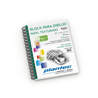 Block Anillado Papel Blanco Texturado 40 Hjs 210 Grs A5