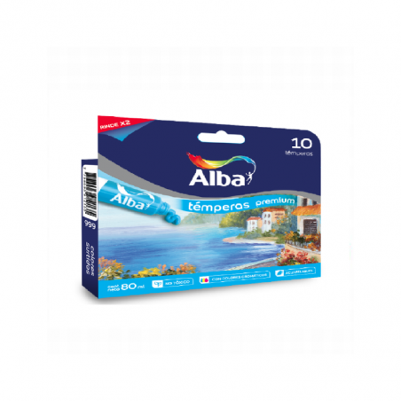 Tempera Premium X 10 Colores De 8 ml