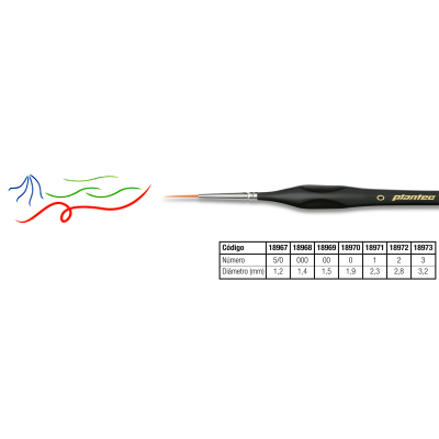 Pincel Liner Toray Dorado Mango Ergonométrico Serie 8970 N° 00000 - Imagen 2