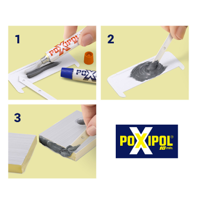Soldadura Plástica Poxipol 10 Min  X 21 Grs / 14 Ml - Imagen 3