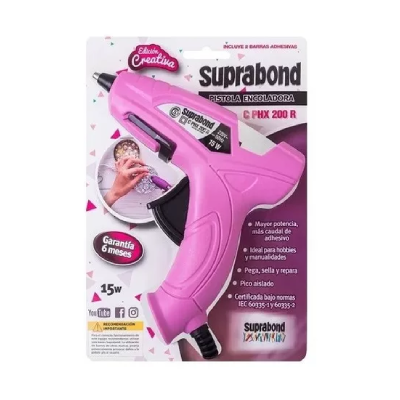 Pistola Encoladora XH 200 Rosa Edición Creativa 15 W