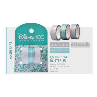 Cinta Washi Tape Disney 100 Años Blíster X 3 Unidades - Imagen 2