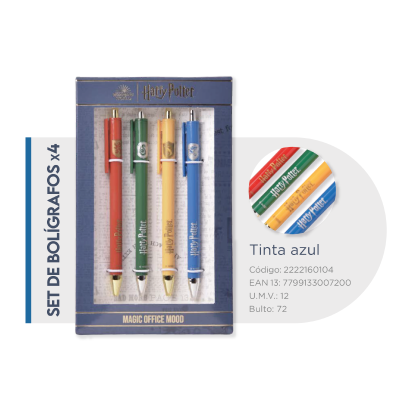 Set Bolígrafos Harry Potter X 4 Unidades - Imagen 2