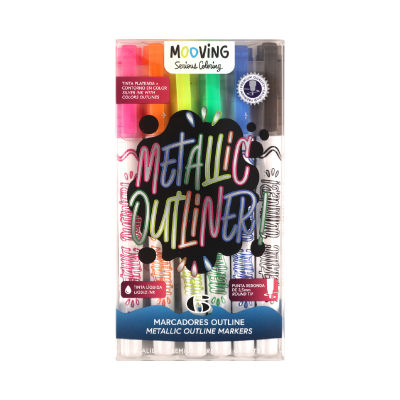 Marcador Metallic Outliner X 6 Colores