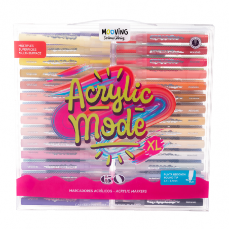 Marcador Acrílico Acrylic Mode (XL) X 60 Colores
