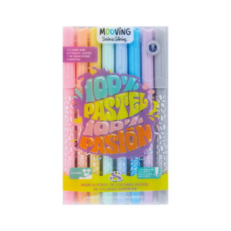 Marcador 100% Pastel 100% Pasión X 8 Colores