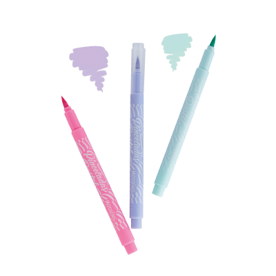 Marcador Pinceladas Pastel Punta Pincel X 6 Colores - Imagen 2