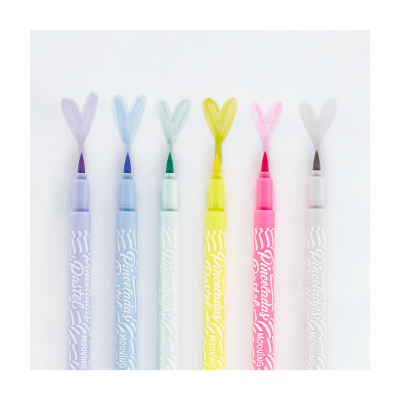 Marcador Pinceladas Pastel Punta Pincel X 6 Colores - Imagen 3