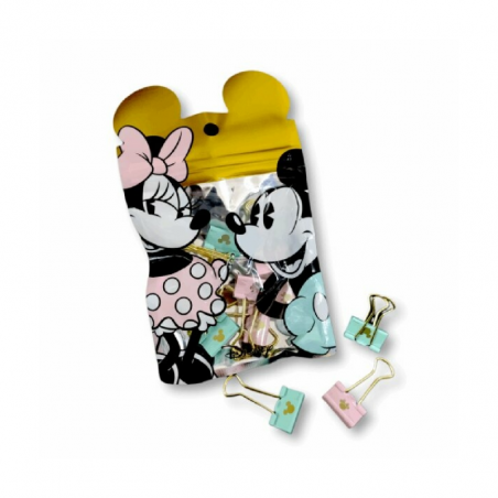 Binder Clips Minnie & Mickey 25 Mm X 6 Unidades