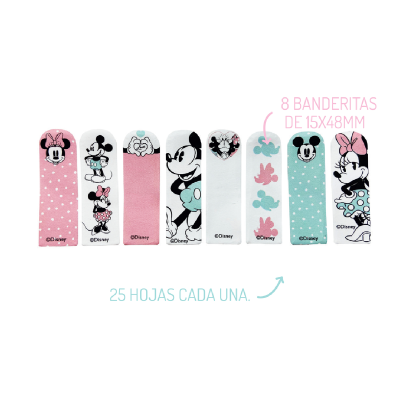 Paper Flags Minnie & Mickey 8 Banderitas X 25 Hjs C/U - Imagen 2