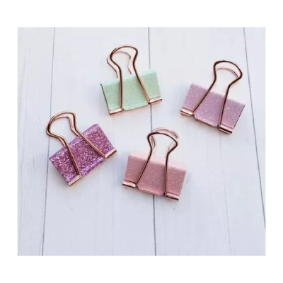 Binder Clips Glitter Pastel 33 Mm X 4 Colores - Imagen 3