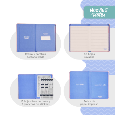 Mooving Notes Tapa Dura Rayados 96 Hjs 90 Grs A6 - Imagen 4