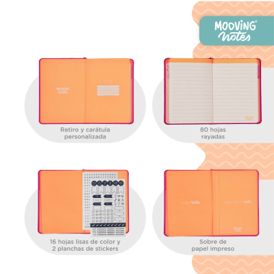 Mooving Notes Tapa Dura Rayados 96 Hjs 90 Grs A6 - Imagen 5