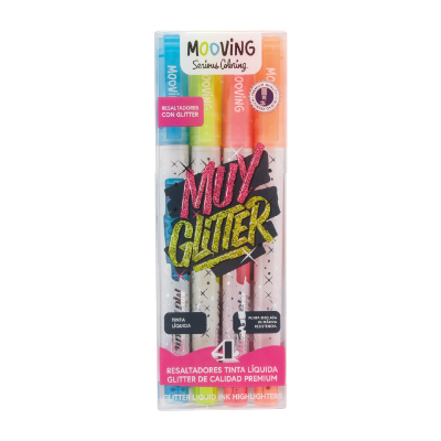 Resaltador Muy Glitter X 4 Colores