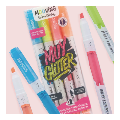 Resaltador Muy Glitter X 4 Colores - Imagen 2