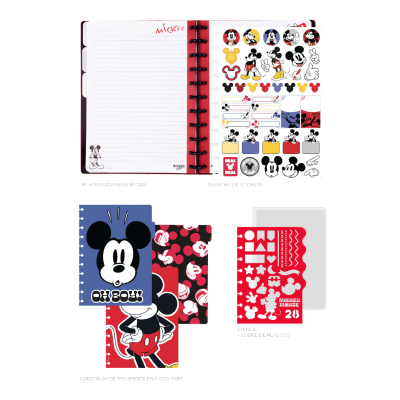 Cuaderno Inteligente A Discos Mickey Mouse 80 Hjs 90 Grs Carta - Imagen 3