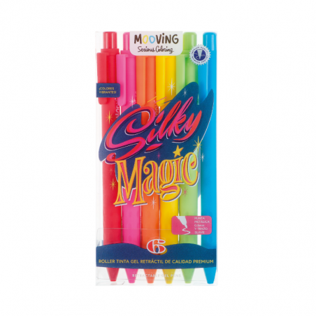 Roller Silky Magic Tinta Gel Retráctil X 6 Colores