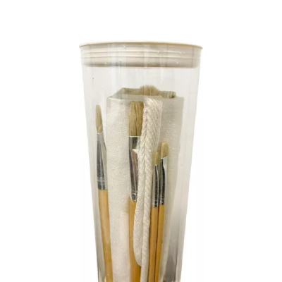 Set Tubo Plástico X 18 Pinceles De Cerda - Imagen 2