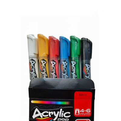 Marcador Acrylic Pop 4 - 6 Mm X 6 Colores - Imagen 2