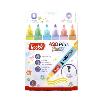Marcador Al Agua 420 Plus 2 - 4 Mm X 6 Colores Pastel