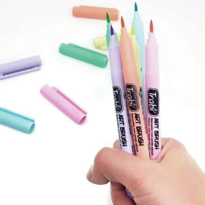Marcador Punta Pincel Art Brush Pastel X 6 Colores - Imagen 3