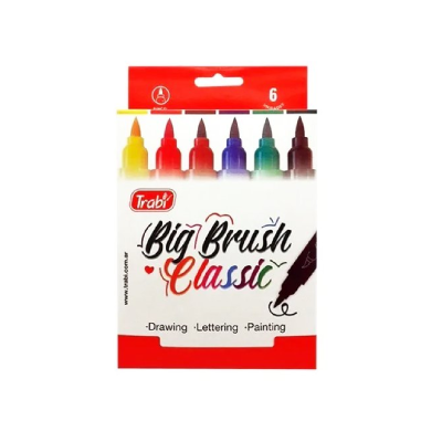 Marcador Punta Pincel Big Brush Classic X 6 Colores