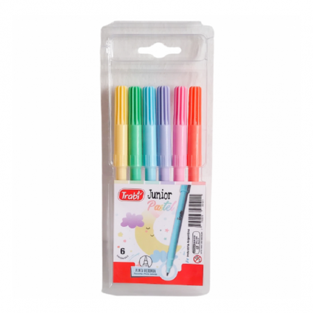 Marcador Junior X 6 Colores Pastel