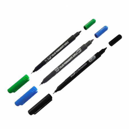 Marcador Permanente Duplo 0.3 Mm Y 2 Mm