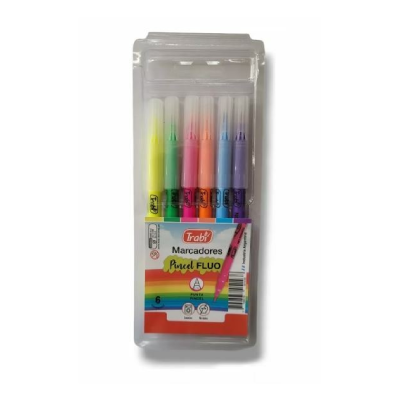 Marcador Punta Pincel X 6 Colores Fluo