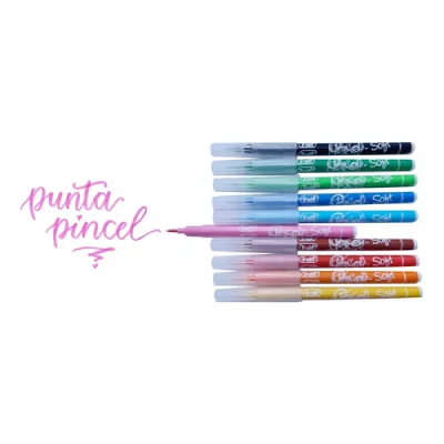 Marcador Punta Pincel X 10 Colores - Imagen 2