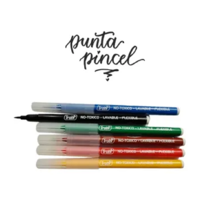 Marcador Punta Pincel X 6 Colores - Imagen 2