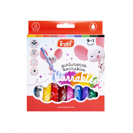 Marcadores Pinturones Borrables 9 + 1