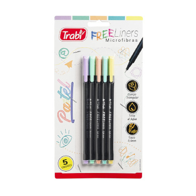 Microfibra Free Liners 0.4 Mm X 5 Colores Pastel