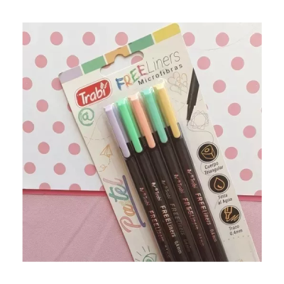 Microfibra Free Liners 0.4 Mm X 5 Colores Pastel - Imagen 2