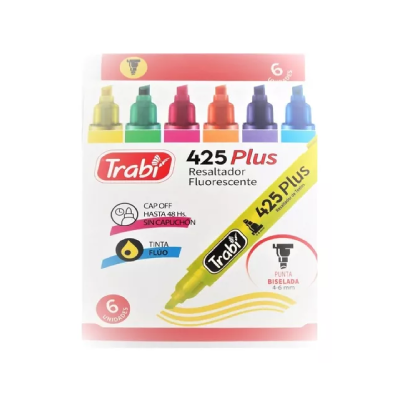 Resaltador 425 Plus 4-6 Mm X 6 Colores