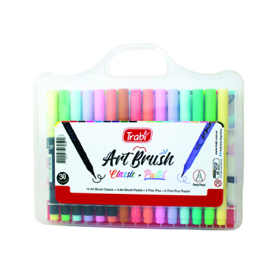 Art Brush Y Microfibra Classic + Pastel Valija X 30 Colores