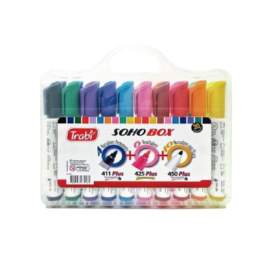 Soho Box Marcadores Y Resaltadores Valija X 20 Unidades