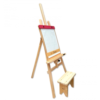 Atril Infantil Con Rotafolio Y Banco Sin Lustrar