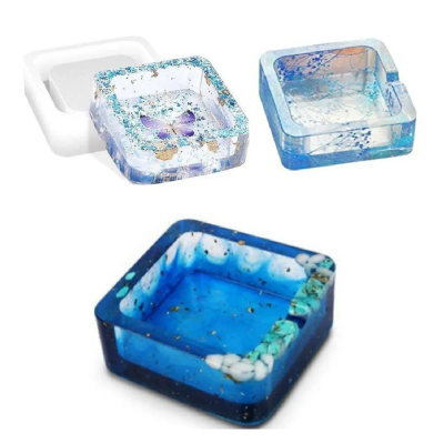 Molde Para Resina Epoxi Cenicero Cuadrado MD 11 - Imagen 2