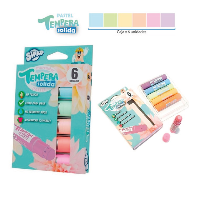 Tempera Solida Pastel X 6 Colores - Imagen 2
