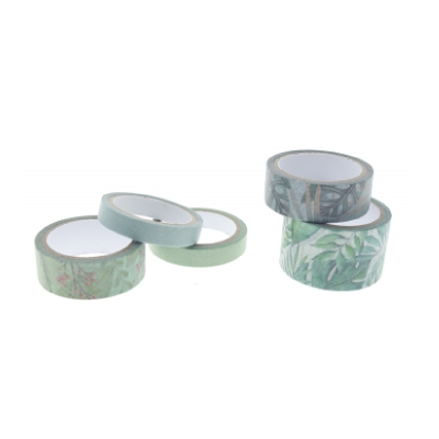 Washi Tape Box 5 Rollos 4 Mts Leaves Edition - Imagen 2