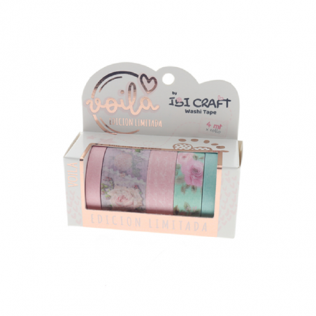 Washi Tape Box 5 Rollos 4 Mts Roses Edition