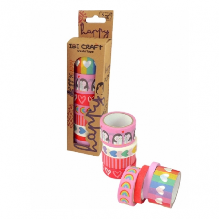 Washi Tape Box 8 Rollos 5 Mts Happy