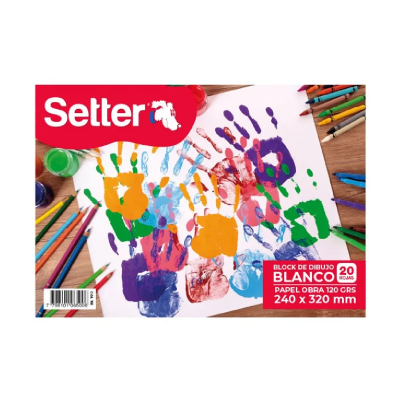 Block De Dibujo N° 5 Blanco X 20 Hjs 120 Grs 24 x 32 Cm