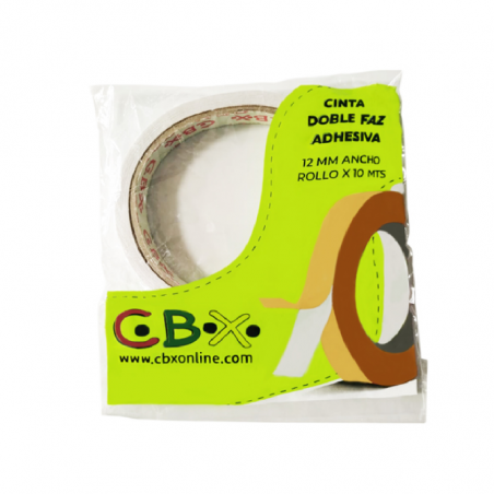 Cinta Adhesiva Doble Faz 12 Mm X 10 Mts