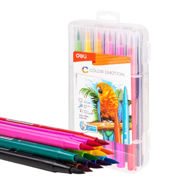 Marcador Punta Pincel X 12 Colores - Imagen 2