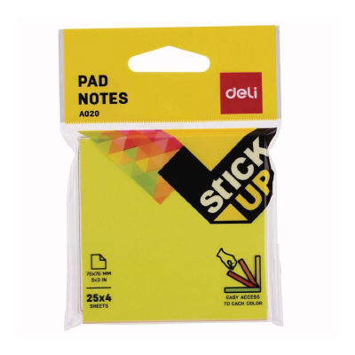 Notas Autoadhesivas X 4 Colores Fluo