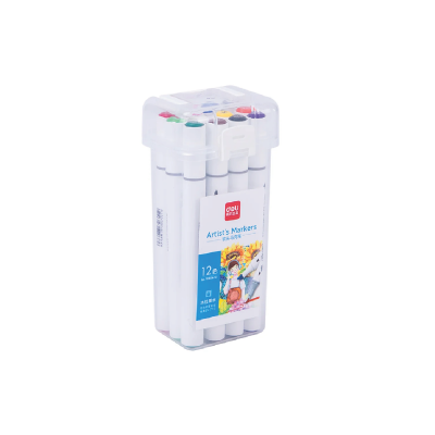 Sketch Marker Doble Punta Al Agua X 12 Colores