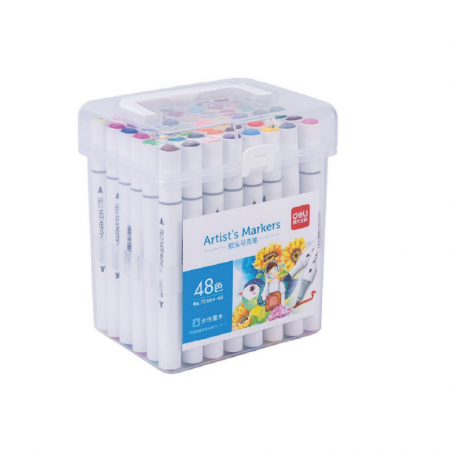 Sketch Marker Doble Punta Al Agua X 48 Colores